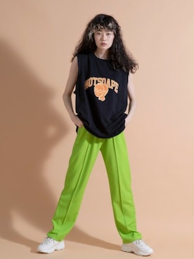 「Not So Ape（ノットソーエイプ）のアイテム」を使った、perky room スタッフさん（レディース・165cm）の夏コーディネート