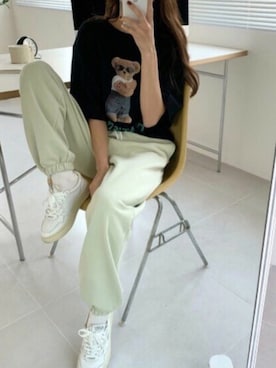 「MINS MINIS（ミンスミニス）のアイテム」を使った、perky room スタッフさん（レディース・166cm）の春コーディネート