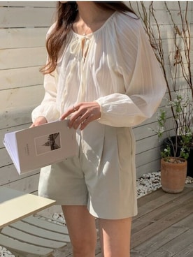 「MINS MINIS（ミンスミニス）のアイテム」を使った、perky room スタッフさん（レディース・164cm）の春コーディネート