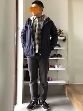 「505」｜「アイテム（スニーカー）」を使った、ボルさん（メンズ・172cm）の冬コーディネート