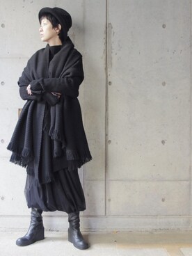 「THOM KROM（トムクロム）のアイテム（ニット/セーター）」を使った、MoRAさん（レディース・162cm）の冬コーディネート