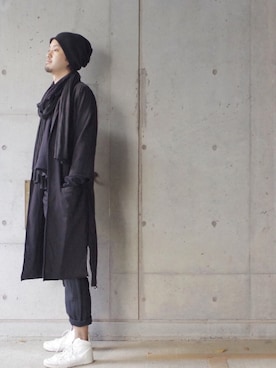 「THOM KROM（トムクロム）のアイテム（その他アウター）」を使った、MoRAさん（メンズ・178cm）の春コーディネート