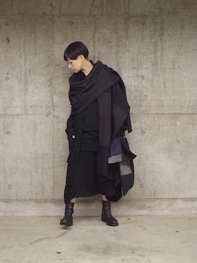 「A.Fのアイテム」を使った、MoRAさん（レディース・162cm）の冬コーディネート