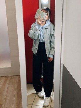 「DAISY MERRY（デイジーメリー）のデニムＧジャン（デニムジャケット、ブルー系）」を使った、揺さん（レディース・161cm）の秋コーディネート
