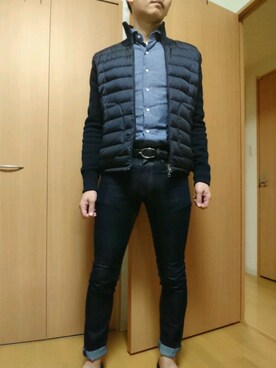 「MONCLER（モンクレール）のアイテム（ブルゾン）」を使った、ヒロさん（メンズ・178cm）の春コーディネート