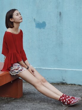 「MONKI（モンキ）のアイテム（カーゴパンツ）」を使った、好难找的sunny🌞さん（レディース・172cm）の秋コーディネート