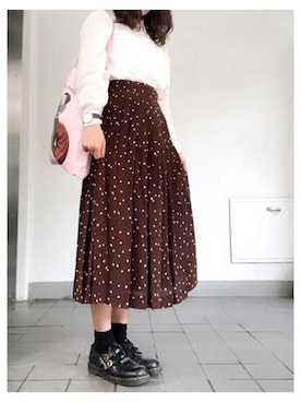 「SEVENDAYS=SUNDAY（セブンデイズサンデイ）のアイテム（ハンドバッグ）」を使った、みやさん（レディース・147cm）の夏コーディネート