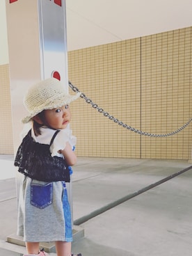 「こども ビームス（コドモビームス）のアイテム（スカート）」を使った、Nico◡̈♥︎さん（キッズ・70cm）の夏コーディネート