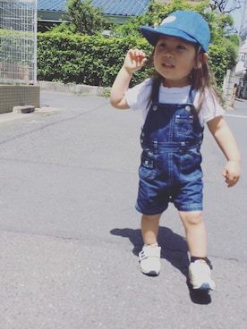 「COMME CA ISM（コムサイズム）のアイテム（オールインワン・サロペット）」を使った、Nico◡̈♥︎さん（キッズ・80cm）の春コーディネート