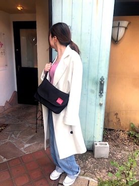 「アイテム（メッセンジャーバッグ）」を使った、kie♡さん（レディース・158cm・20代）の春コーディネート