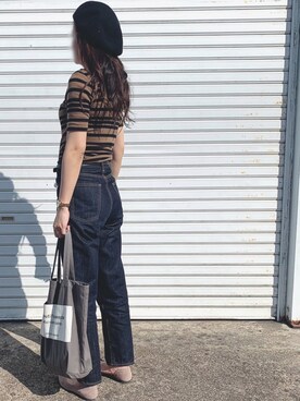 「moussy」｜「アイテム（ハンチング/ベレー帽）」を使った、kie♡さん（レディース・159cm）の秋コーディネート