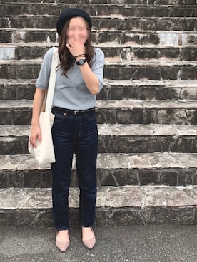 「moussy」｜「アイテム（ハンチング/ベレー帽）」を使った、kie♡さん（レディース・159cm）の秋コーディネート