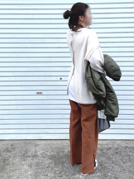 「MOUSSY（マウジー）のアイテム（MA-1）」を使った、kie♡さん（レディース・159cm）の冬コーディネート