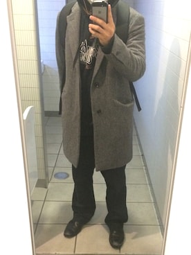 「アイテム（モカシン/デッキシューズ）」を使った、中村 健太郎さん（メンズ・173cm）の秋コーディネート