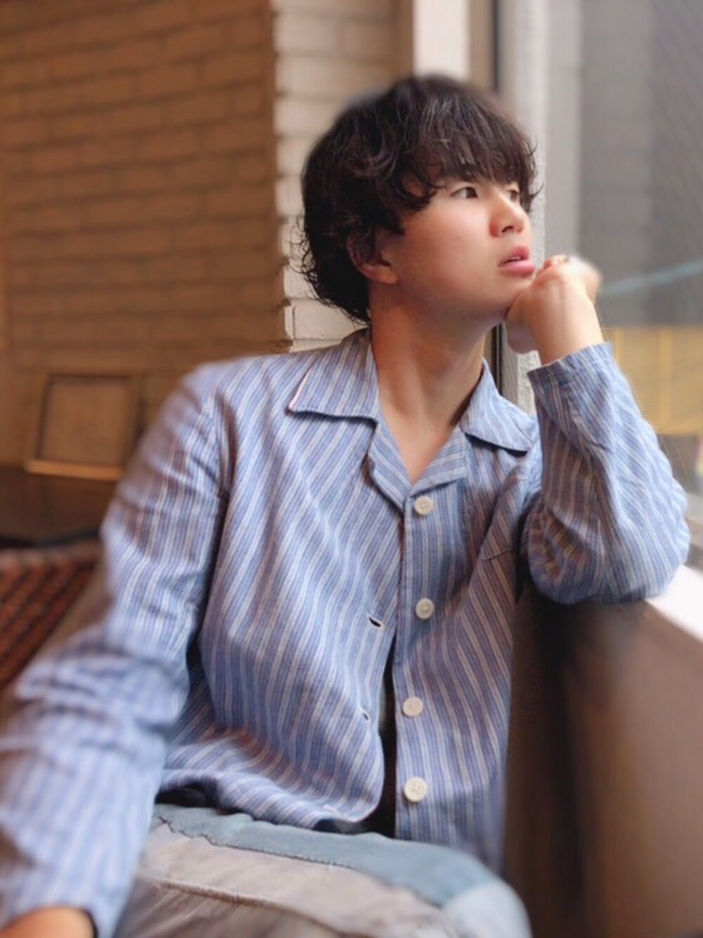 「ヨーロッパヴィンテージのアイテム（ジャケット/アウター、ブルー系）」を使った、shuuuuunさん（メンズ・174cm）の夏コーディネートの1枚目の写真