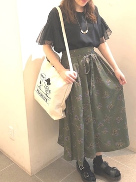 「花柄 スカート」｜asamiさん（レディース・161cm）の春コーディネート