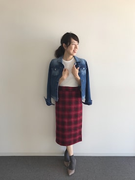 「オシャレパッソ」｜「アイテム（デニムジャケット）」を使った、saki.whitesnowさん（レディース・162cm）の秋コーディネート