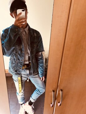 「Re:make（リメイク）のアイテム（デニムジャケット）」を使った、Yugaさん（メンズ・172cm）の秋コーディネート