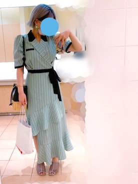 「Honey Salon（ハニーサロン）のアイテム（かごバッグ）」を使った、みきさん（レディース・155cm）の夏コーディネート