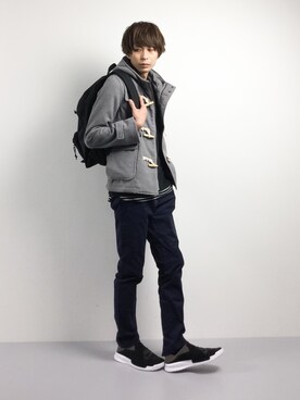 「WEGO（ウィゴー）のアイテム（ダッフルコート）」を使った、セキユウスケさん（メンズ・180cm）の冬コーディネート