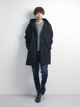 「unrelaxing（アンリラクシング）のアイテム（ジャケット/アウター）」を使った、セキユウスケさん（メンズ・180cm）の冬コーディネート