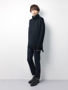 「Johnbull Private labo（ジョンブルプライベートラボ）のアイテム（スラックス）」を使った、セキユウスケさん（メンズ・180cm）の冬コーディネート