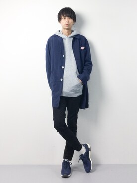 「BEAMS（ビームス）のアイテム（ステンカラーコート）」を使った、セキユウスケさん（メンズ・180cm）の冬コーディネート
