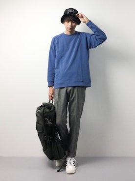 「SHIPS JET BLUE（シップスジェットブルー）のアイテム（Tシャツ/カットソー）」を使った、セキユウスケさん（メンズ・180cm）の冬コーディネート