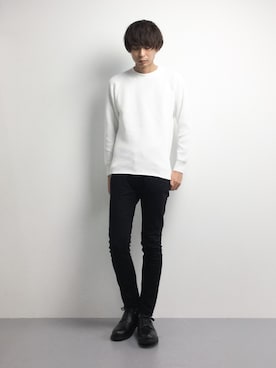 「SHIPS JET BLUE（シップスジェットブルー）のアイテム（ニット/セーター）」を使った、セキユウスケさん（メンズ・180cm）の冬コーディネート
