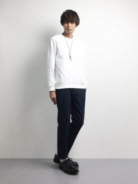 「417 EDIFICE（フォーワンセブンエディフィス）のアイテム（スウェット）」を使った、セキユウスケさん（メンズ・180cm）の冬コーディネート