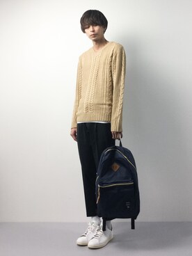 「improves（インプローブス）のアイテム（ニット/セーター）」を使った、セキユウスケさん（メンズ・180cm）の冬コーディネート