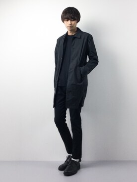 「URBAN RESEARCH Sonny Label（アーバンリサーチサニーレーベル）のアイテム（ステンカラーコート）」を使った、セキユウスケさん（メンズ・180cm）の冬コーディネート