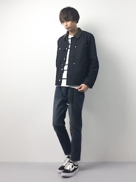 「GLOBAL WORK（グローバルワーク）のアイテム（カバーオール）」を使った、セキユウスケさん（メンズ・180cm）の冬コーディネート