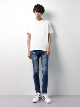 「L.H.P（エルエイチピー）のアイテム（デニムパンツ）」を使った、セキユウスケさん（メンズ・180cm）の春コーディネート