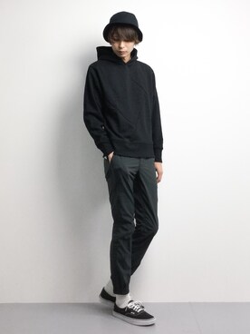 「SEVENDAYS=SUNDAY（セブンデイズサンデイ）のアイテム（パーカー）」を使った、セキユウスケさん（メンズ・180cm）の春コーディネート