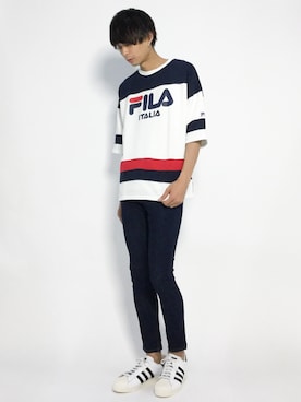 「FILA（フィラ）のアイテム（スウェット）」を使った、セキユウスケさん（メンズ・180cm）の夏コーディネート