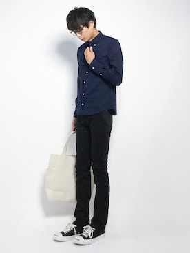 「ZIP FIVE（ジップファイブ）のアイテム（チノパンツ）」を使った、セキユウスケさん（メンズ・180cm）の夏コーディネート