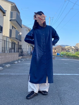 「NEUNA（ヌナ）の2wayセミワイドカラースラックスパンツ（スラックス）」を使った、おゆきさん（レディース・150cm）の春コーディネート