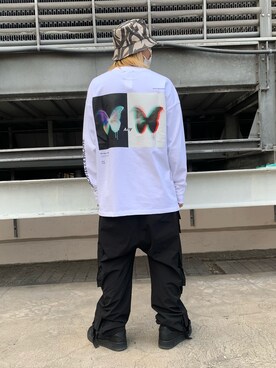 「A4A（エーフォーエー）のA4A/エーフォーエー/BUTTERFLY LST/ロンT（Tシャツ/カットソー）」を使った、otokuniさん（メンズ・165cm）の冬コーディネート