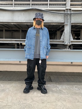 「DANKE SCHON（ダンケシェーン）のアイテム（帽子）」を使った、otokuniさん（メンズ・165cm）の春コーディネート