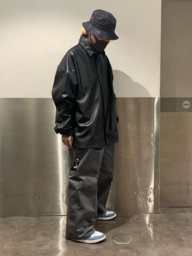 「Yohji Yamamoto（ヨウジヤマモト）のアイテム（帽子）」を使った、otokuniさん（メンズ・165cm）の春コーディネート