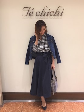 「スウェット×シャツ」｜「アイテム（ジャケット/アウター）」を使った、SUZUKI YUNAさん（レディース・161cm）の秋コーディネート
