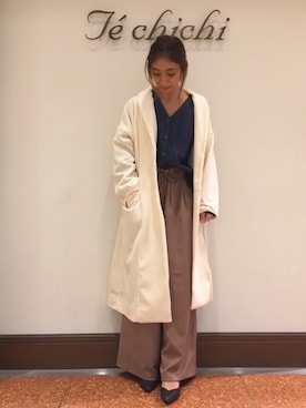 「Te chichi TERRASSE」｜「アイテム（その他アウター）」を使った、SUZUKI YUNAさん（レディース・161cm）の秋コーディネート