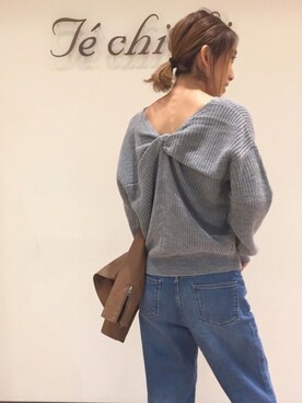「Te chichi TERRASSE（テチチテラス）のアイテム（ライダースジャケット）」を使った、SUZUKI YUNAさん（レディース・161cm）の秋コーディネート