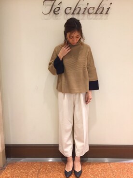 「Te chichi CLASSIC（テチチクラシック）のアイテム（ニット/セーター）」を使った、SUZUKI YUNAさん（レディース・161cm）の冬コーディネート