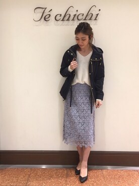 「Te chichi（テチチ）のアイテム（マウンテンパーカー）」を使った、SUZUKI YUNAさん（レディース・161cm）の春コーディネート