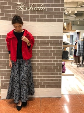 「Te chichi TERRASSE（テチチテラス）のアイテム（マウンテンパーカー）」を使った、SUZUKI YUNAさん（レディース・161cm）の秋コーディネート