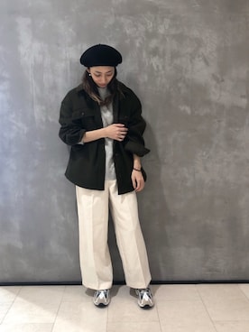 「Te chichi TERRASSE（テチチテラス）のアイテム（ハンチング/ベレー帽）」を使った、SUZUKI YUNAさん（レディース・161cm）の秋コーディネート