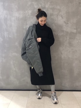 「ミリタリーアウター」｜SUZUKI YUNAさん（レディース・161cm）の秋コーディネート