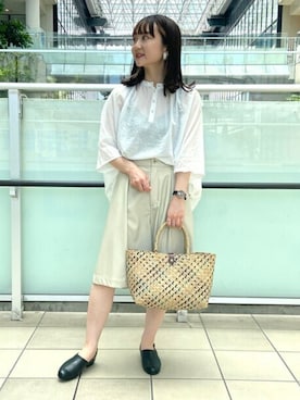 「オードリーアンドジョンワッド」｜YOKO  HONDAさん（レディース・152cm）の夏コーディネート